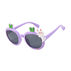 Kid's Acetate Frame Round Shape UV400 Protection Sunglasses