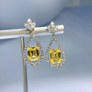 Women's 100% 925 Sterling Silver Diamond Geometric Classic Earrings