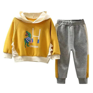 Kid's Cotton Long Sleeve Animal Pattern Casual Hooded Clothes