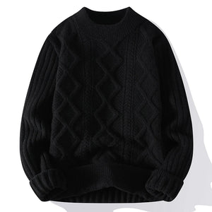 Men's Polyester Full Sleeve Patchwork Pattern Pullover Sweater