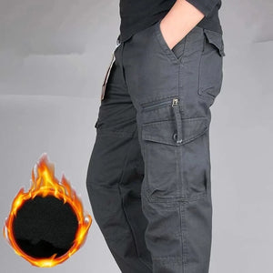 Men's Polyester Zipper Fly Closure Mid Waist Casual Trousers
