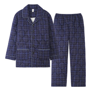 Men's Cotton Turn-Down Collar Full Sleeves Pajamas Sleepwear Set