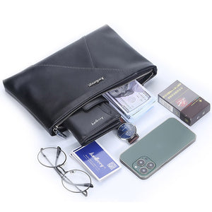 Men's PU Leather Zipper Closure Large Capacity Card Holder Wallets