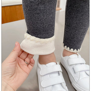 Kid's Cotton Quick-Dry Casual Wear Slim Winter Warm Leggings