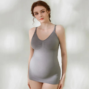 Women's Polyester Sleeveless Solid Breastfeeding Maternity Top