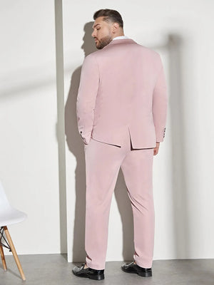 Men's Cotton Single Breasted Three-Piece Plain Blazers Suit