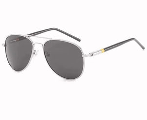 Men's Copper Frame Polaroid Lens Oval Shaped Trendy Sunglasses
