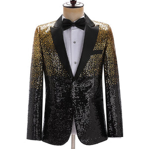Men's Polyester Long Sleeves Single Button Luxury Formal Blazers
