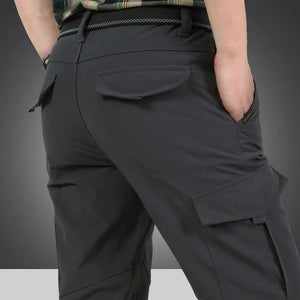 Men's Polyester Mid Waist Zipper Fly Closure Waterproof Trousers