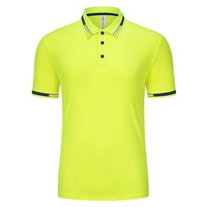 Men's Polyester Turn-Down Collar Short Sleeve Solid Sport T-Shirt