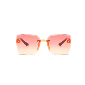 Kid's Polycarbonate Frame Square Shaped UV400 Rimless Sunglasses