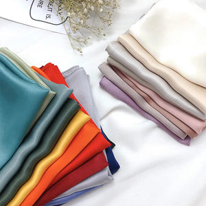 Women's Silk Neck Wrap Solid Pattern Casual Wear Elegant Scarf