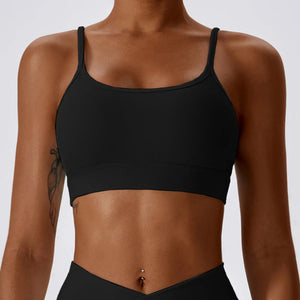 Women's Nylon O-Neck Sleeveless Fitness Yoga Workout Crop Top