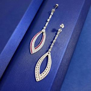 Women's 100% 925 Sterling Silver Sapphire Classic Drop Earrings