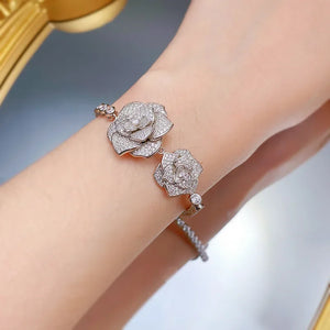Women's 100% 925 Sterling Silver Moissanite Wedding Bracelet