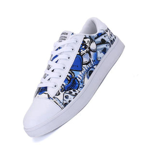 Women's Cotton Round Toe Lace-up Closure Sports Wear Sneakers