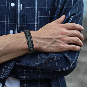 Men's Stainless Steel Fold Over Clasp Round Luxury Bracelet