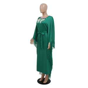 Women's Arabian Polyester Full Sleeve Solid Pattern Elegant Dress