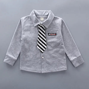 Kid's Boy Polyester Turn-Down Collar Full Sleeve Elegant Clothes