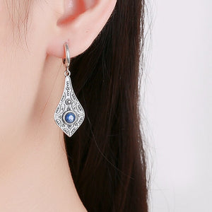 Women's Tibetan Silver Semi-Precious Stone Geometric Earrings