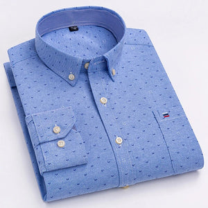 Men's Cotton Turn-Down Collar Full Sleeve Printed Pattern Shirt