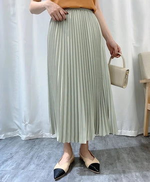 Women's Acetate High Waist Pleated Pattern Casual Wear Skirts