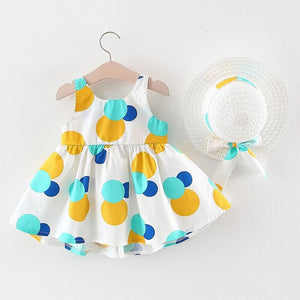 Baby Girl's Cotton Square Neck Sleeveless Printed Pattern Dress
