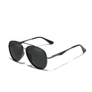 Men's Alloy Frame Polarized Oval Pattern Classic Sunglasses