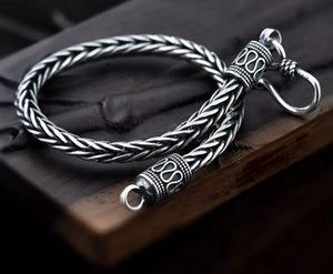 Women's 925 Sterling Silver Geometric Pattern Chain Type Bracelet