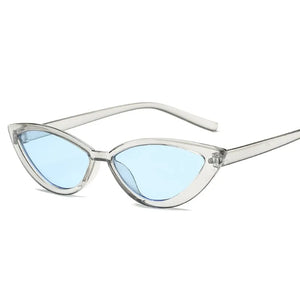 Women's Plastic Frame Lens Cat Eye Shaped Trendy Sunglasses