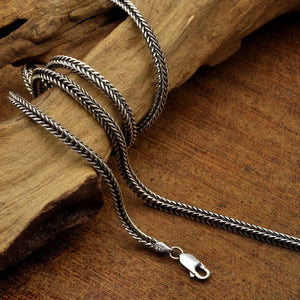 Men's 100% 925 Sterling Silver Rope Chain Geometric Necklace