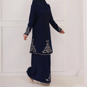 Women's Arabian O-Neck Polyester Full Sleeve Casual Wear Dress
