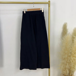 Women's Cotton Elastic Waist Closure Solid Pattern Casual Trouser