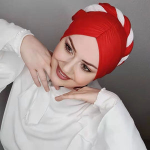 Women's Arabian Modal Headwear Mixed Colors Pattern Casual Hijabs