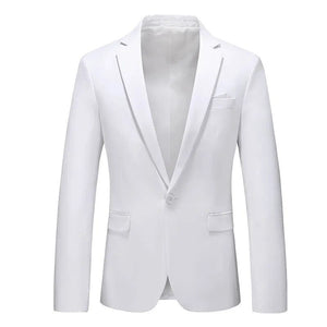 Men's Polyester Notched Collar Long Sleeve Single Button Blazers