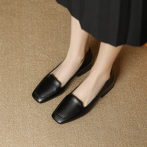 Women's Microfiber Square Toe Slip-On Closure Solid Party Shoes