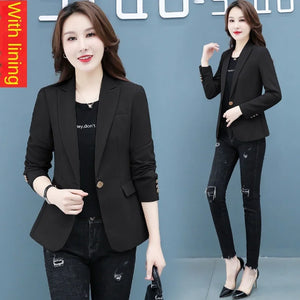 Women's Notched Polyester Full Sleeve Double Breasted Solid Blazer