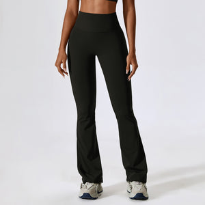 Women's Spandex High Waist Solid Pattern Fitness Workout Trousers