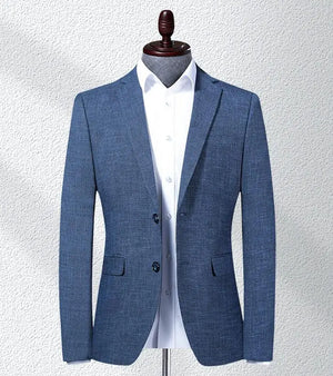 Men's Cotton Full Sleeves Single Breasted Slim Fit Wedding Blazer