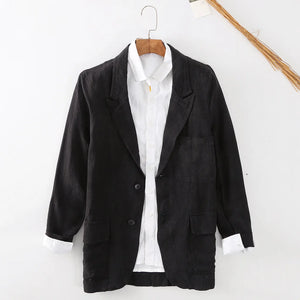 Men's Polyester Full Sleeve Single Breasted Closure Solid Blazer