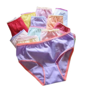 Kid's Girls 5Pcs Cotton Quick-Dry Solid Pattern Underwear Panties