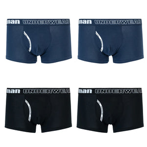 Men's Spandex 4Pcs Breathable Solid Underpants Boxer Shorts