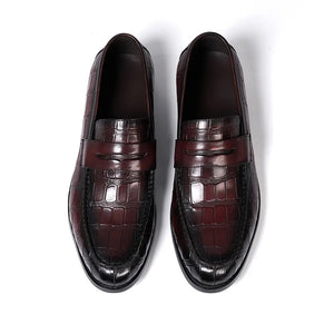 Men's Pointed Toe Genuine Leather Slip-On Closure Formal Shoes