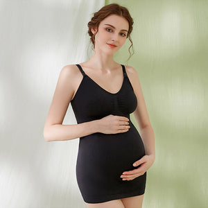 Women's V-Neck Nylon Sleeveless Breastfeeding Maternity Dress