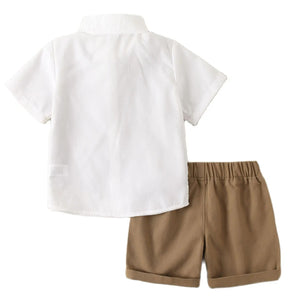 Kid's Boy Polyester Turn-Down Collar Short Sleeve Elegant Clothes