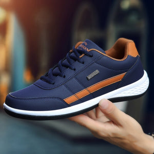 Men's PU Round Toe Breathable Lace Up Mixed Colors Sneakers