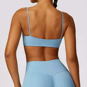 Women's Nylon Square-Neck Sleeveless Breathable Gym Crop Top