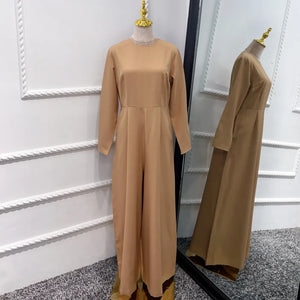 Women's Arabian Polyester Full Sleeves Plain Pattern Casual Abaya
