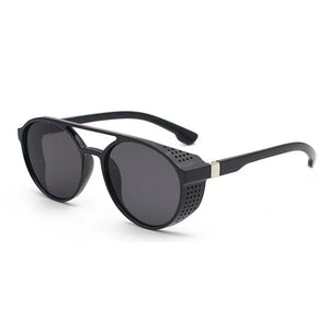 Men's Polycarbonate Frame Round Shaped UV400 Vintage Sunglasses
