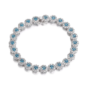 Women's 925 Sterling Silver Zircon Geometric Wedding Bracelet